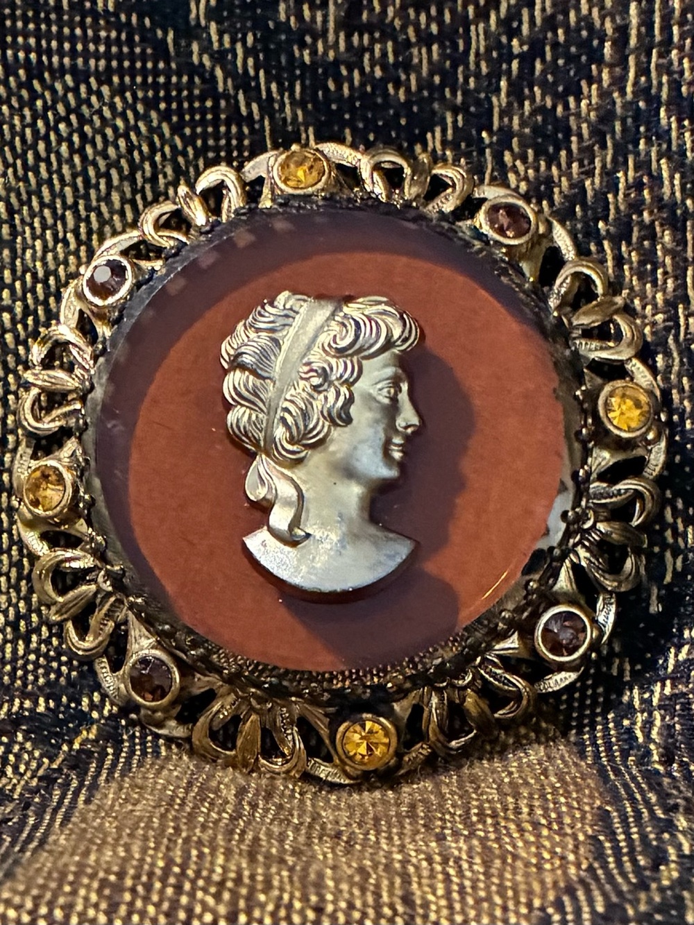Vintage Western Germany Glass Cameo